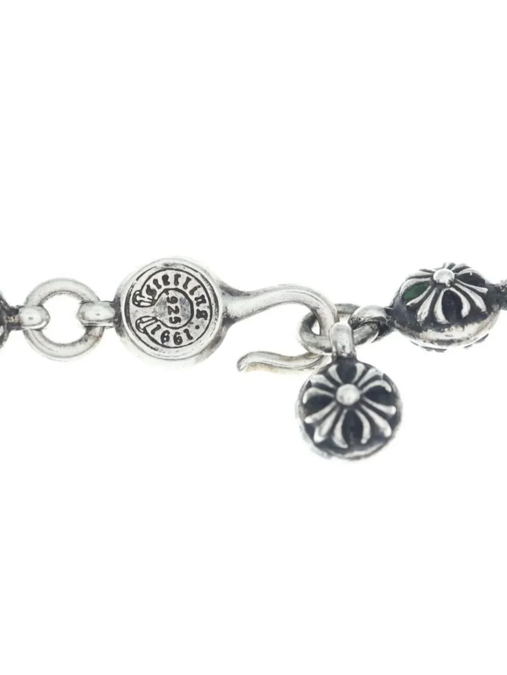Chrome Hearts 2 Cross Ball Chain Silver Necklace